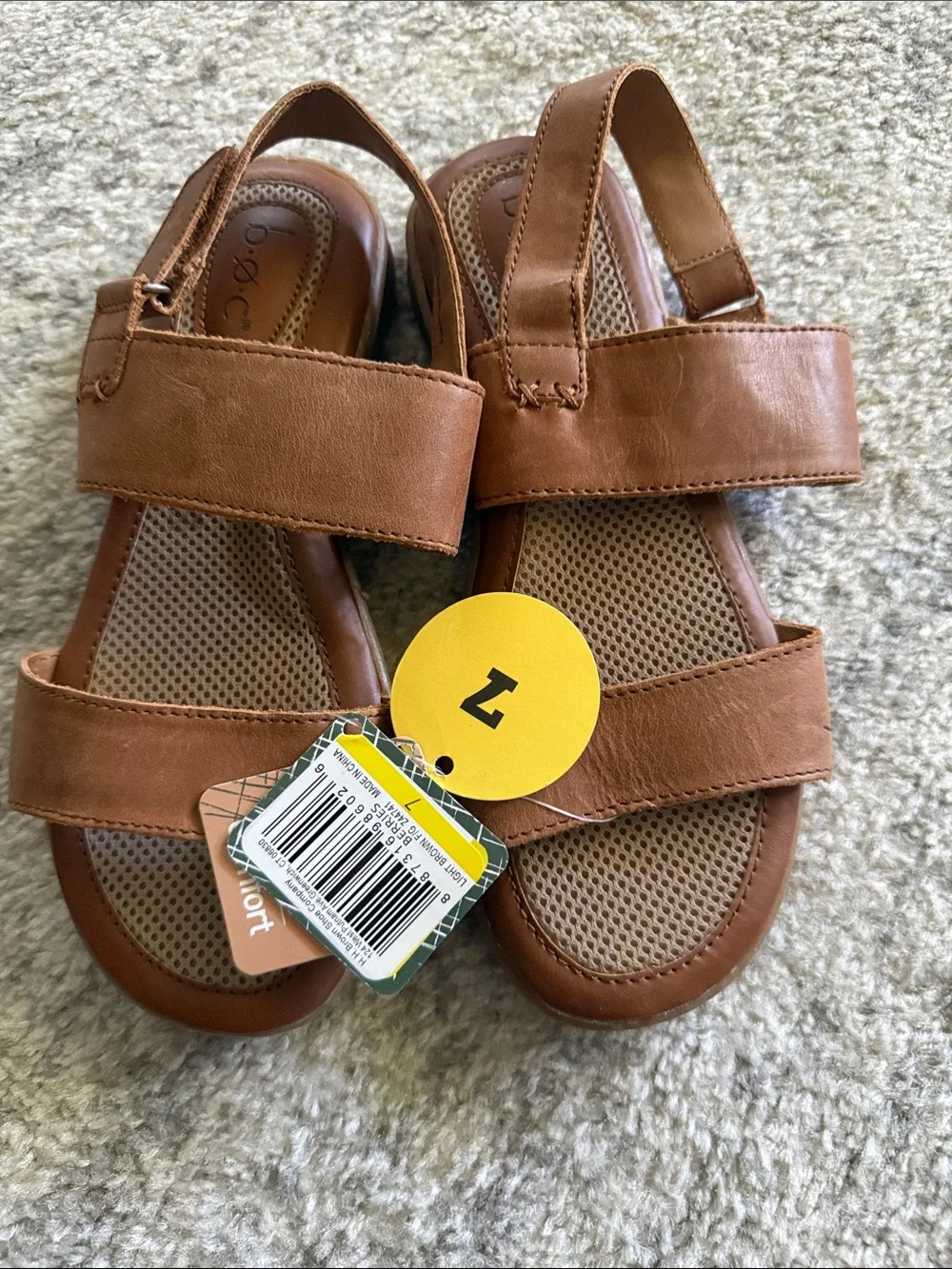 b.o.c. Kids Tan Brown Double-Strap Comfort Sandals